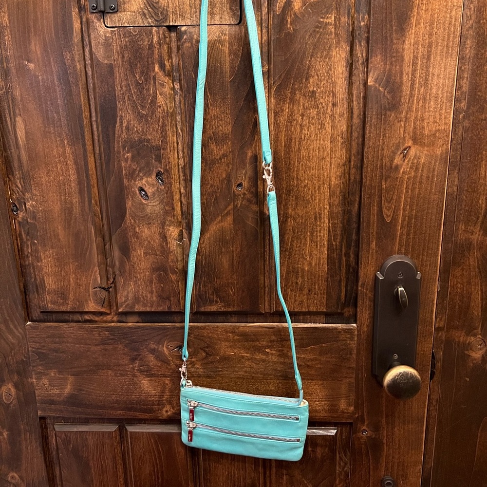 Hobo leather crossbody bag.